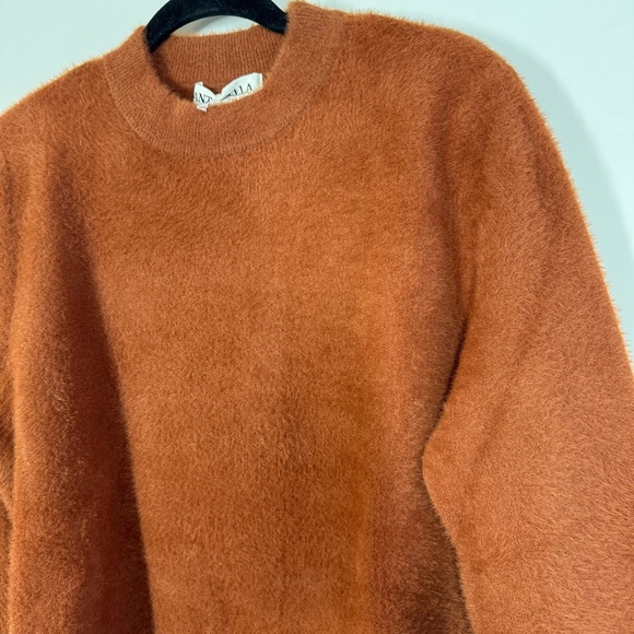 Antonella Italy Rust Brown Fuzzy Knit Sweater Women’s XL Cozy Fall Winter - Picture 5 of 10